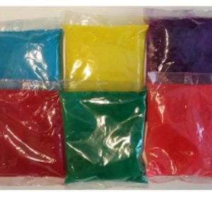 60 zakjes Holi Phagwa kleurenpoeder van 100 gram, Pakket 60 zakjes, 10x 6 kleuren